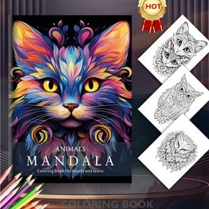 Mandala Animals Adult Coloring Book NEW
